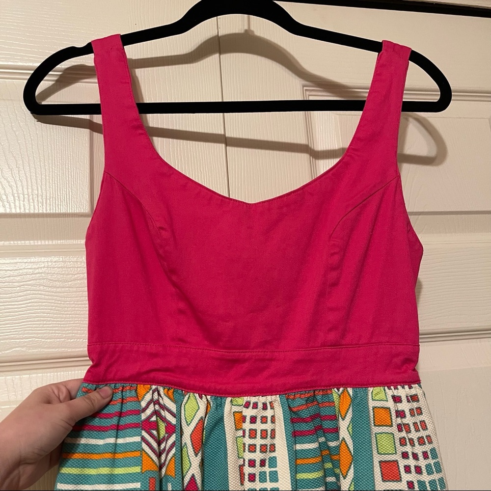Judith March open back hot pink multiprint dress - Picture 4 of 7